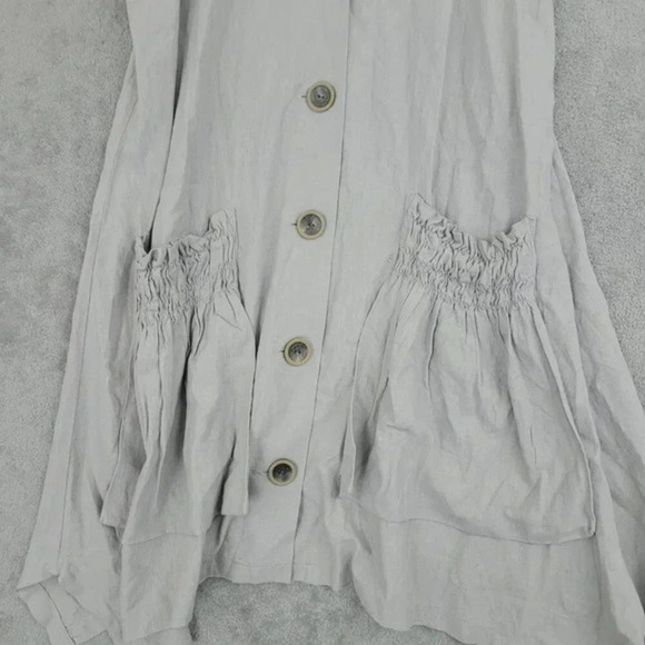 For Cynthia Womens M Sleeveless Asymmetrical Linen Blend‎ Midi Dress  7CT - Picture 6 of 7